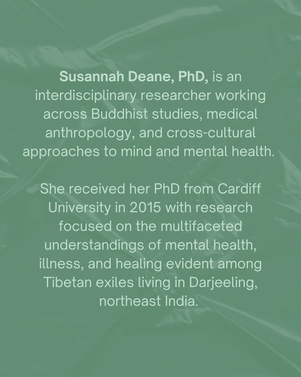 CheetahHouseOrg's tweet photo. Dr. Deane—an interdisciplinary researcher bridging the gap between Buddhist studies, medical anthropology, and mental health. 
From fieldwork in India to her latest work in Tibet, Dr. Deane explores how historical &amp; religious traditions inform modern modern healing. Join us 5/6. https://t.co/jjkD8Imfge