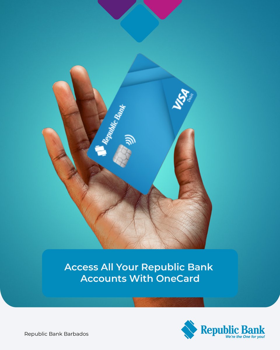 Multiple Republic Bank accounts? No problem. 💳
Link them all to your Republic Bank OneCard Visa Debit and access your funds with one convenient card.