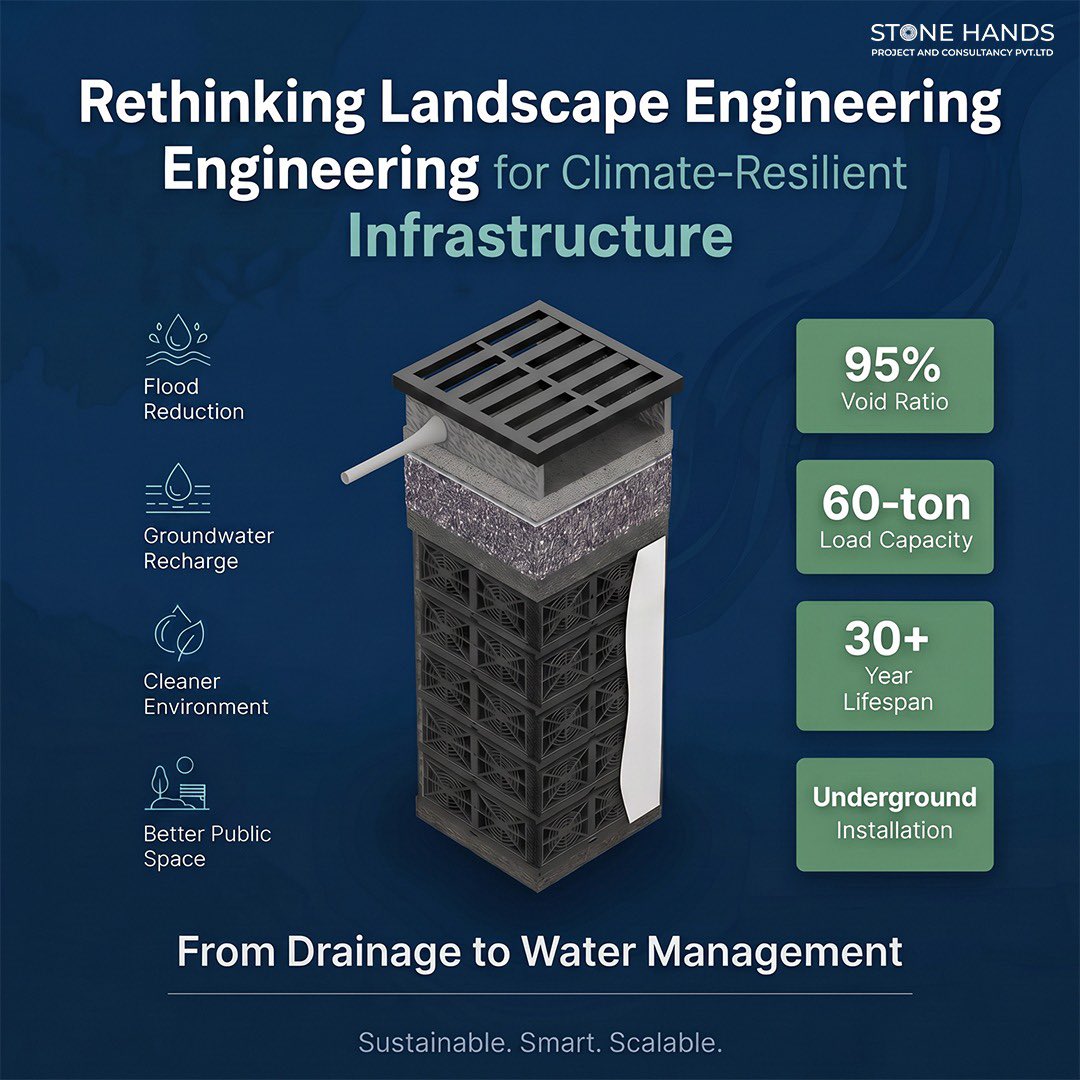 stonehandsproj's tweet image. Rethinking landscapes, redefining resilience. 🌍💧
Smarter drainage today for a sustainable tomorrow.

#ClimateResilient #SustainableInfrastructure #WaterManagement #UrbanPlanning #SmartCities