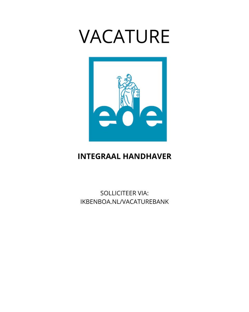 BoaAcp's tweet image. VACATURE:
Gemeente Ede is op zoek naar:
INTEGRAAL HANDHAVER

Integraal handhaver, een echte smaakmaker

Nieuwsgierig of direct solliciteren?

Kijk op onze BOA Vacaturebank:
ikbenboa.nl/vacature/gemee…

#boa #handhaving #ede #vacature