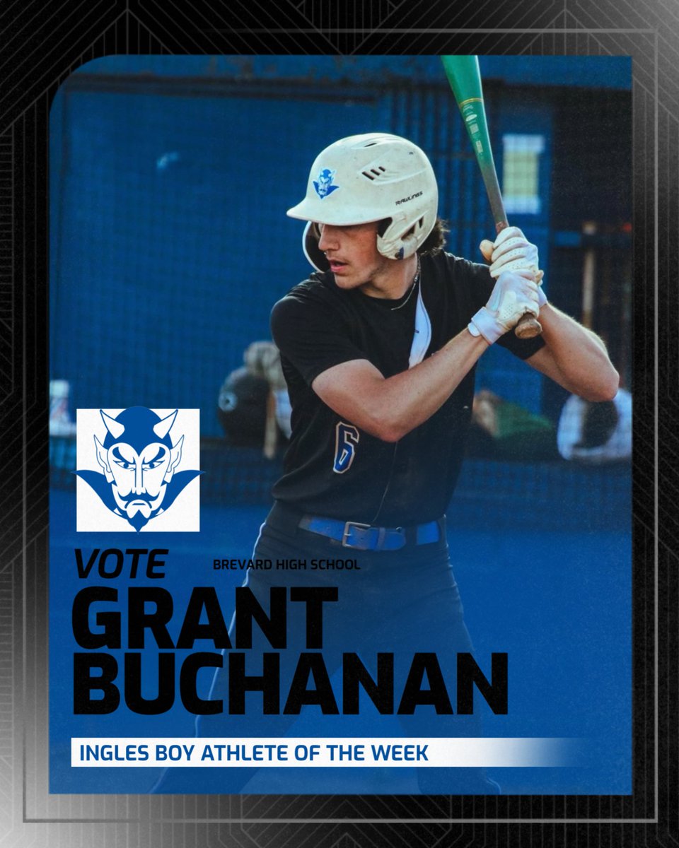 BrevardHSDevils's tweet photo. Go and Vote  for Sr. Grant Buchanan for this week's Ingles WNC high school boys Athlete of the Week!!

https://t.co/wqVM4mWdll https://t.co/UqGStbmdlq