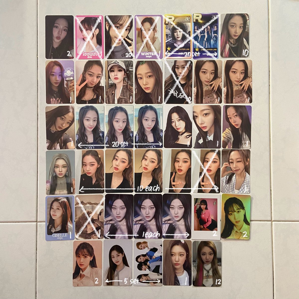 2wonsales's tweet photo. [WTS/LFB] sell AESPA Karina Giselle Winter Ningning photocard pc / 에스파 카리나 지젤 윈터 닝닝 양도 포카

Price in SGD, KRWx1100
Only sell above $30 , DM plz

Help friend sell
Paypal, Wise, 한국은행 ✅
WW shipping from SG ✅ https://t.co/LofJJ0nXcm