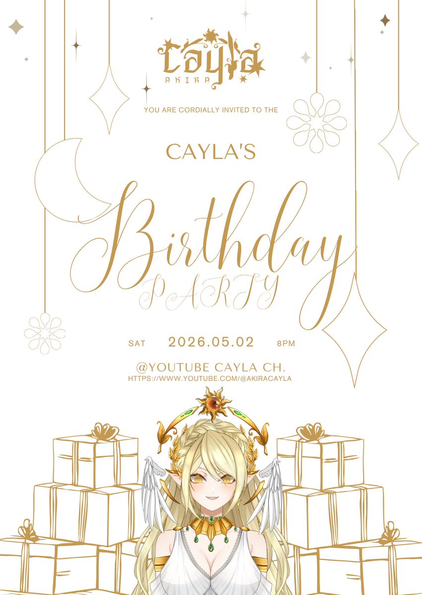 CaylaAkira's tweet image. You are cordially invited to My Birthday Party!🎁🎂🎉

Date : 2 May 2026
Time : 8PM(GMT +7)
Place : youtube.com/watch?v=8Jk3v5…
Form : forms.gle/LnWANF9mZs5QX6…

#Vtuber #VtuberTH #วีทูปเบอร์ไทย #วีทูปเบอร์ #버튜버 #버츄얼 #Caylalive