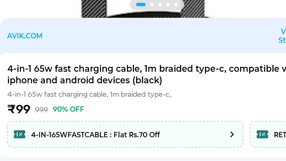 Digihaat Loot : 4-in-1 65W Fast Charging Cable at Rs.29

Use Code: 4-IN-165WFASTCABLE

digihaat.in/digilink/mkwuq…
