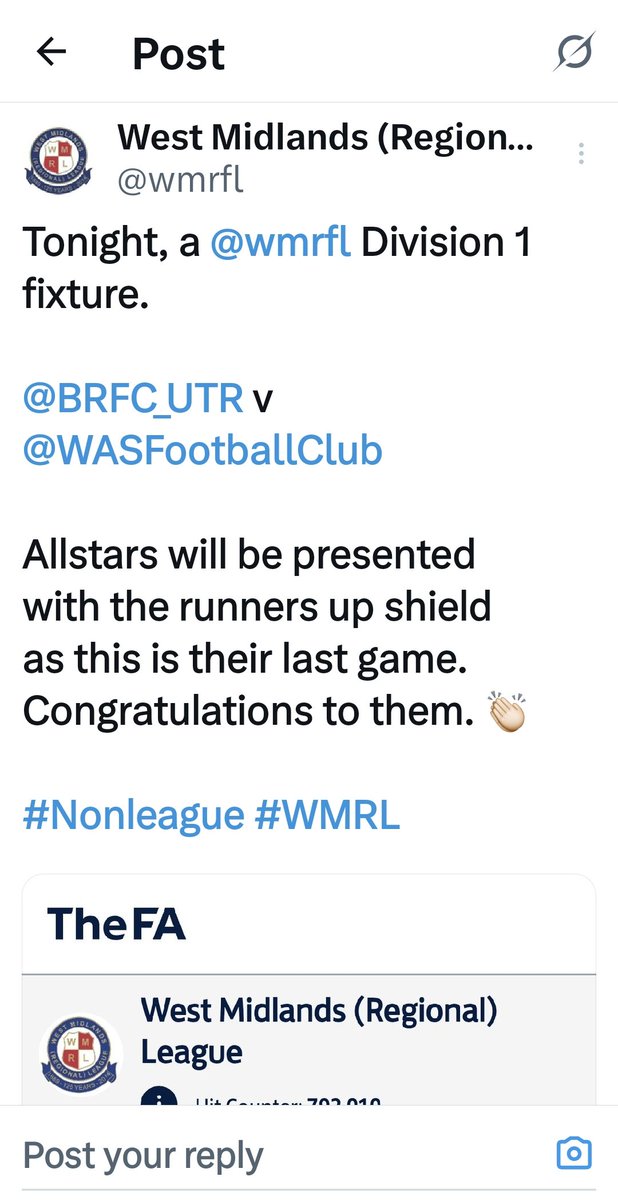 West Midlands (Regional) League tweet media