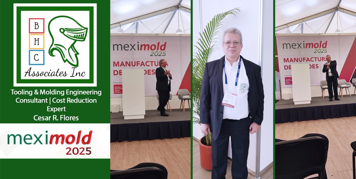 PlasticsConsult's tweet image. We’re excited to extend our injection molding expertise into Mexico and Costa Rica.To kick off this expansion,our associate César Flores delivered an insightful presentation on DFM/DFMM at Meximold. bit.ly/36InvKn 
#InjectionMolding