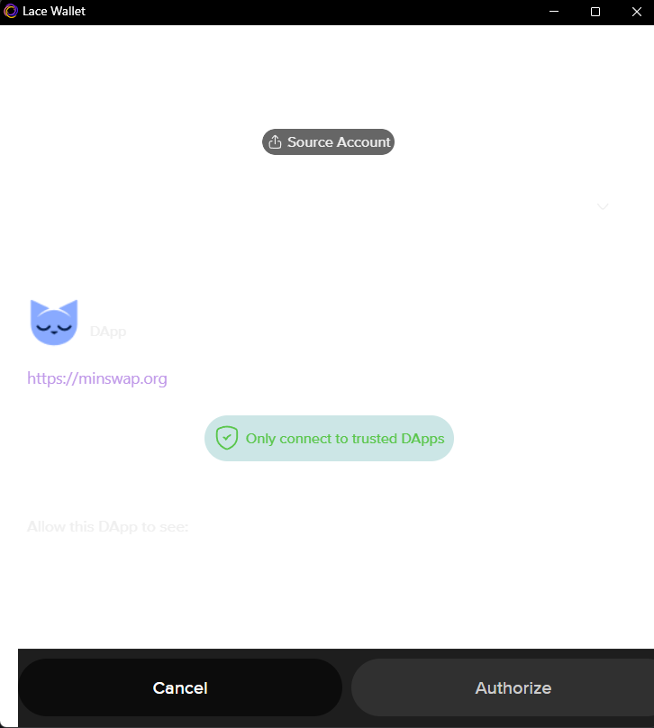 Duarte23193405's tweet photo. @lace_io Any dapp you try to connect is like this. Also, in the rare instance you're able to connect. It doesn't stay connected to the dapp, even if its authorized in the wallet settings. It requires to manually connect and authorize EVERYTIME you close the brownser tab. https://t.co/8ZVoh8nsL8