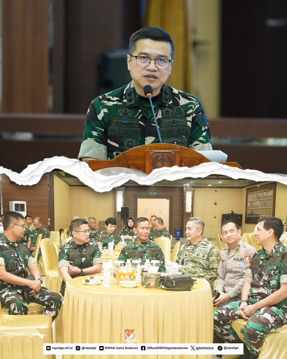 RSPADGS's tweet photo. Rumah Sakit Pusat Angkatan Darat (RSPAD) Gatot Soebroto Puskesad mengadakan acara “Forum Konsultasi Pelayanan Publik Tahun 2026”, di Auditorium dr. R. M. Partomo Lt. VI Gd. Prof. Dr. Satrio RSPAD Gatot Soebroto Puskesad, Selasa, 28 April 2026. https://t.co/24ViMxjKGd