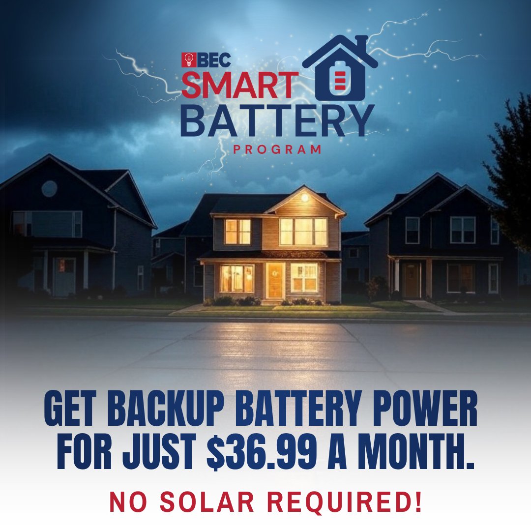 BanderaElectric's tweet photo. 🔋 Battery backup power just got an upgrade!

BEC’s Smart Battery Program is evolving with the new Enphase 10C 20 kWh home battery, delivering reliable backup power and added peace of mind during weather-related outages.

👉 Learn more: https://t.co/AMUrMVn4Rl https://t.co/99JfPFsGv4