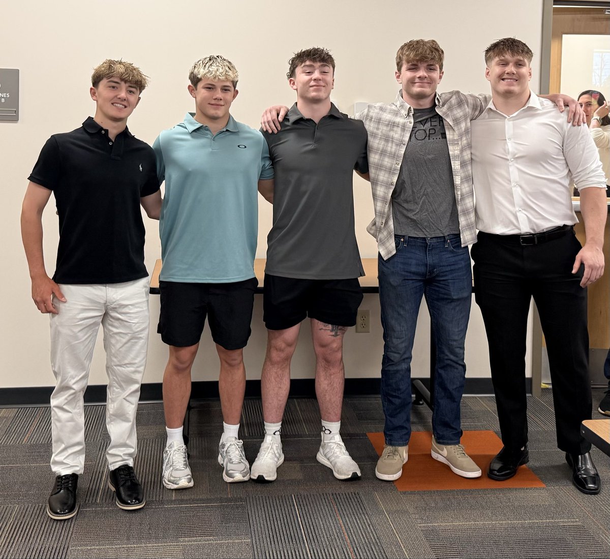 TommyBauer174's tweet photo. Ashland High School, Ohio

2026 All Ohio Wrestler (left to right)

Max Ohl, Junior uncommitted 

Mason Bauer, Junior uncommitted

Guardian Miller, Junior uncommitted

Talon Boyd, Sr committed Ashland University 

Drayston Martin, Sr committed Ashland University https://t.co/cs9NdrcHWi