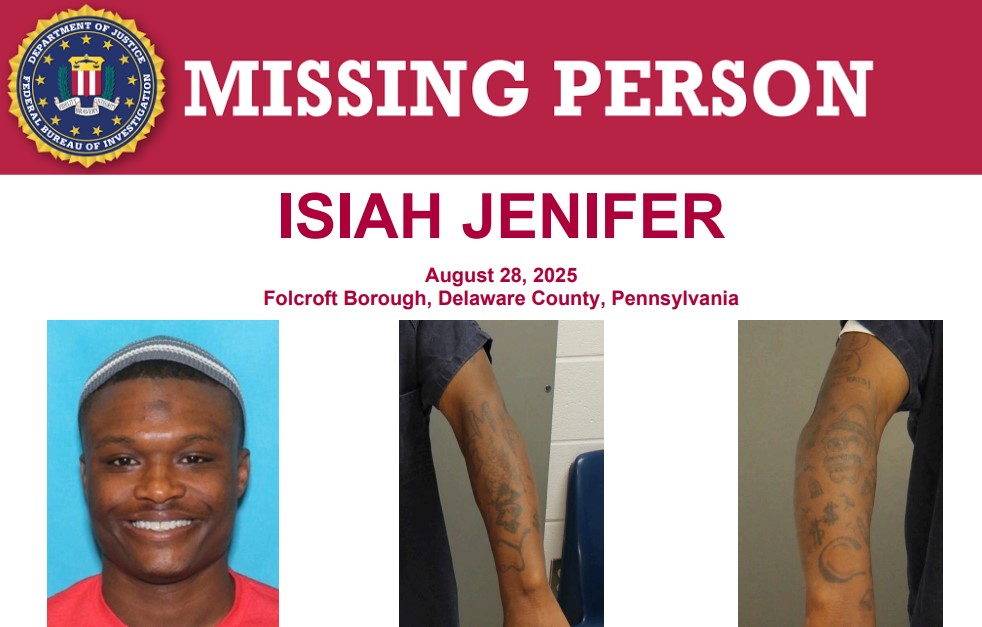FBIMostWanted's tweet image. The #FBI offers a reward of up to $5,000 for information leading to the arrest and conviction of those involved in the disappearance of Isiah Jenifer.  On the afternoon of August 28, 2025, Jenifer entered a vehicle in Folcroft, Pennsylvania, and is believed to have travelled to