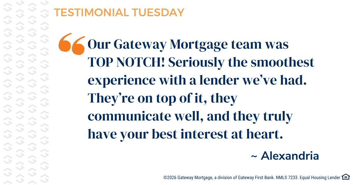 gatewayloan's tweet image. 💬 We’re proud to deliver a smooth, stress-free mortgage experience - and even prouder when our clients notice! 

Thank you, Alexandria, for trusting Gateway Mortgage with your journey home.

#TestimonialTuesday #HomeBuying #HappyClients