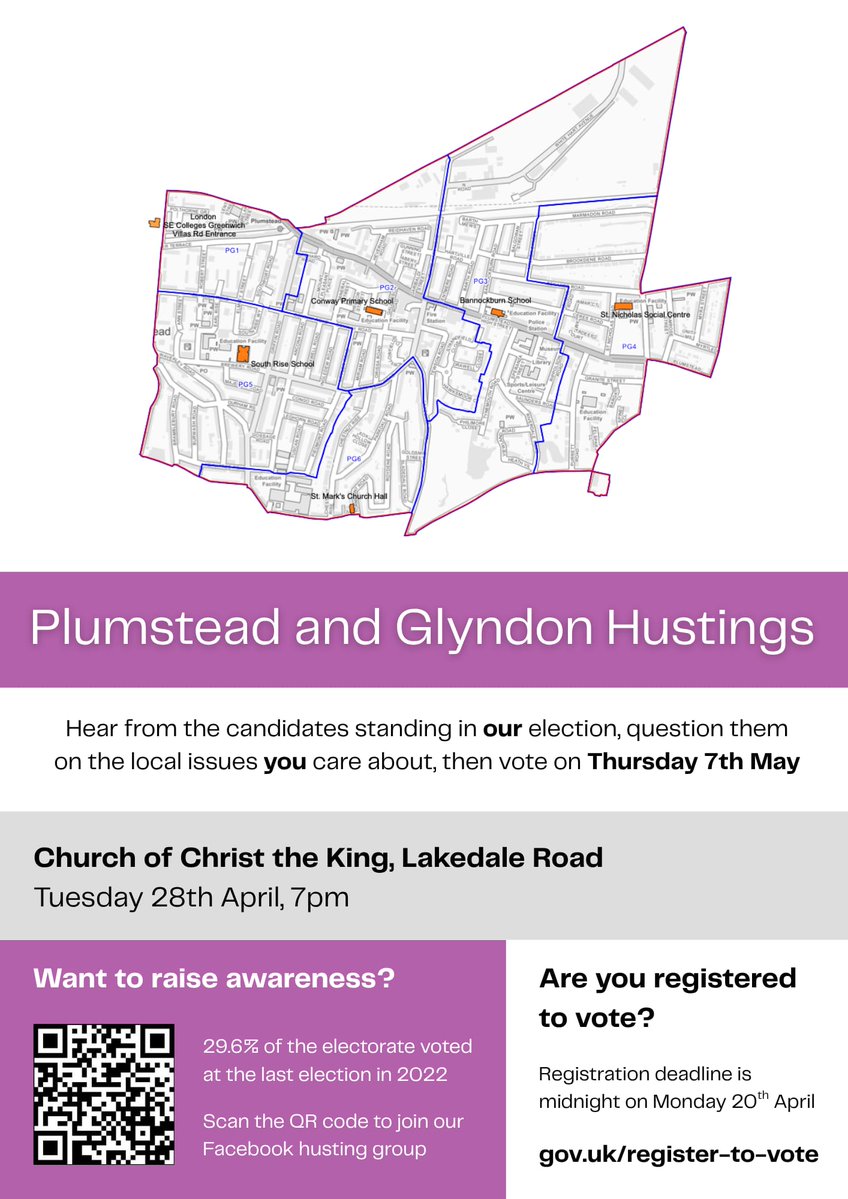 Billo20Four7's tweet image. A reminder the Plumstead &amp;amp; Glyndon Hustings is tonight at Church of Christ the King, Lakedale Road from 7pm. 

@ebru4glyndon &amp;amp; I look forward to seeing you where you can listen from your local candidates on questions put by you that relate to the ward. #Plumstead #LocalElections