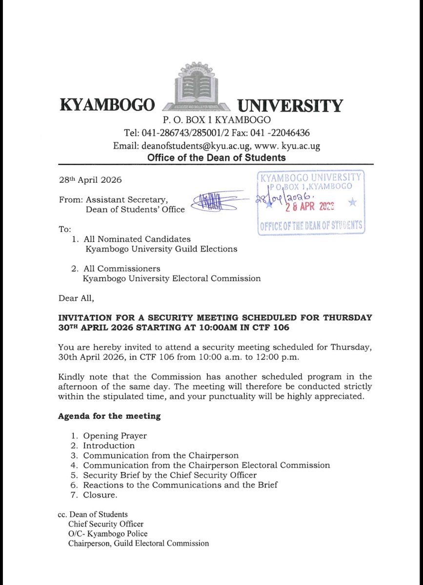 KYAMBOGO UNIVERSITY GUILD tweet media