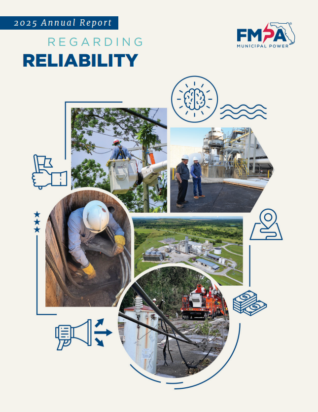 FMPAnews's tweet photo. FMPA is pleased to share its annual report titled "Regarding Reliability," which explores the importance of reliability for electric utilities and highlights reliability achievements by @BeachesEnergy, @CityofTLH and @WinterParkFLA.

Read the report here ➡️https://t.co/uMhRBls02I https://t.co/E7CbfF23VH