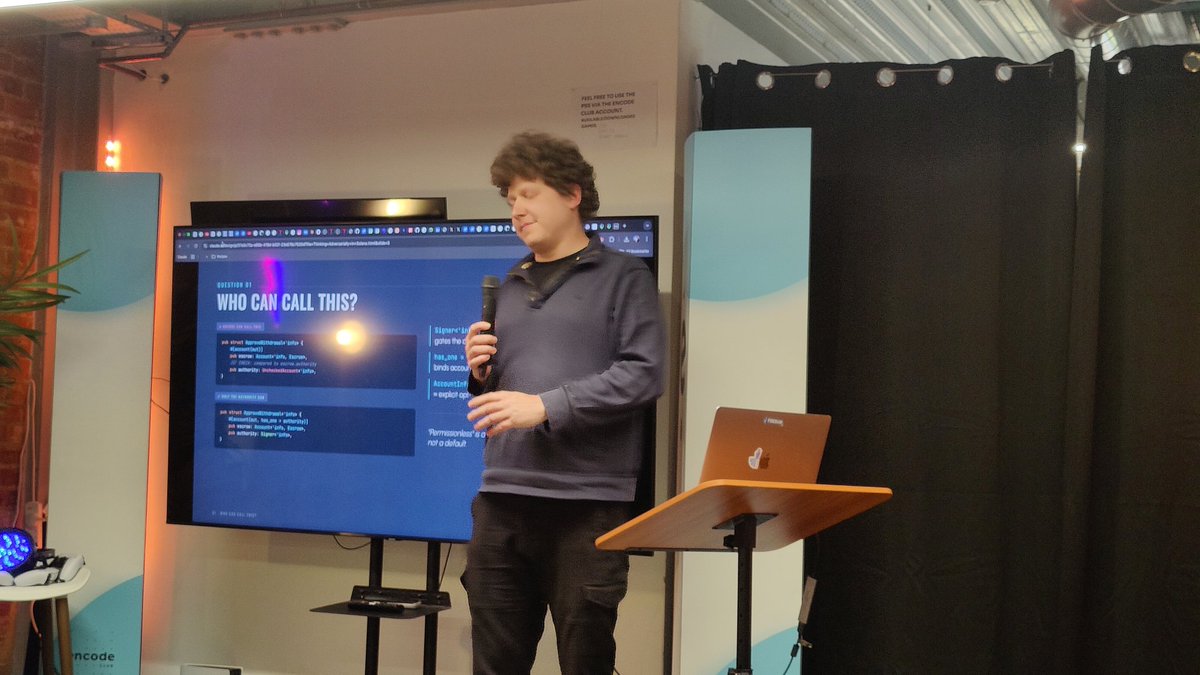Fidesiumapp's tweet photo. Security day at @SuperteamUK BuildStation 

How to think adversarial on Solana.

@cryptoabe4 https://t.co/rXwMYGXe3h
