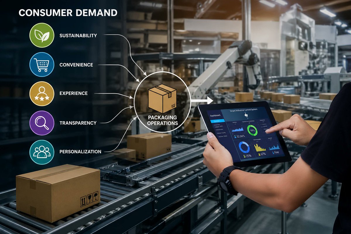 TQRNorthAmerica's tweet image. Consumer demand is reshaping packaging—fast.

Consumers now expect:

🔹Sustainable packaging
🔹Faster delivery
🔹Personalization
🔹Transparency

Packaging operations must evolve—or fall behind.

#Packaging #ConsumerTrends #Sustainability#Manufacturing
wix.to/tfu25tA