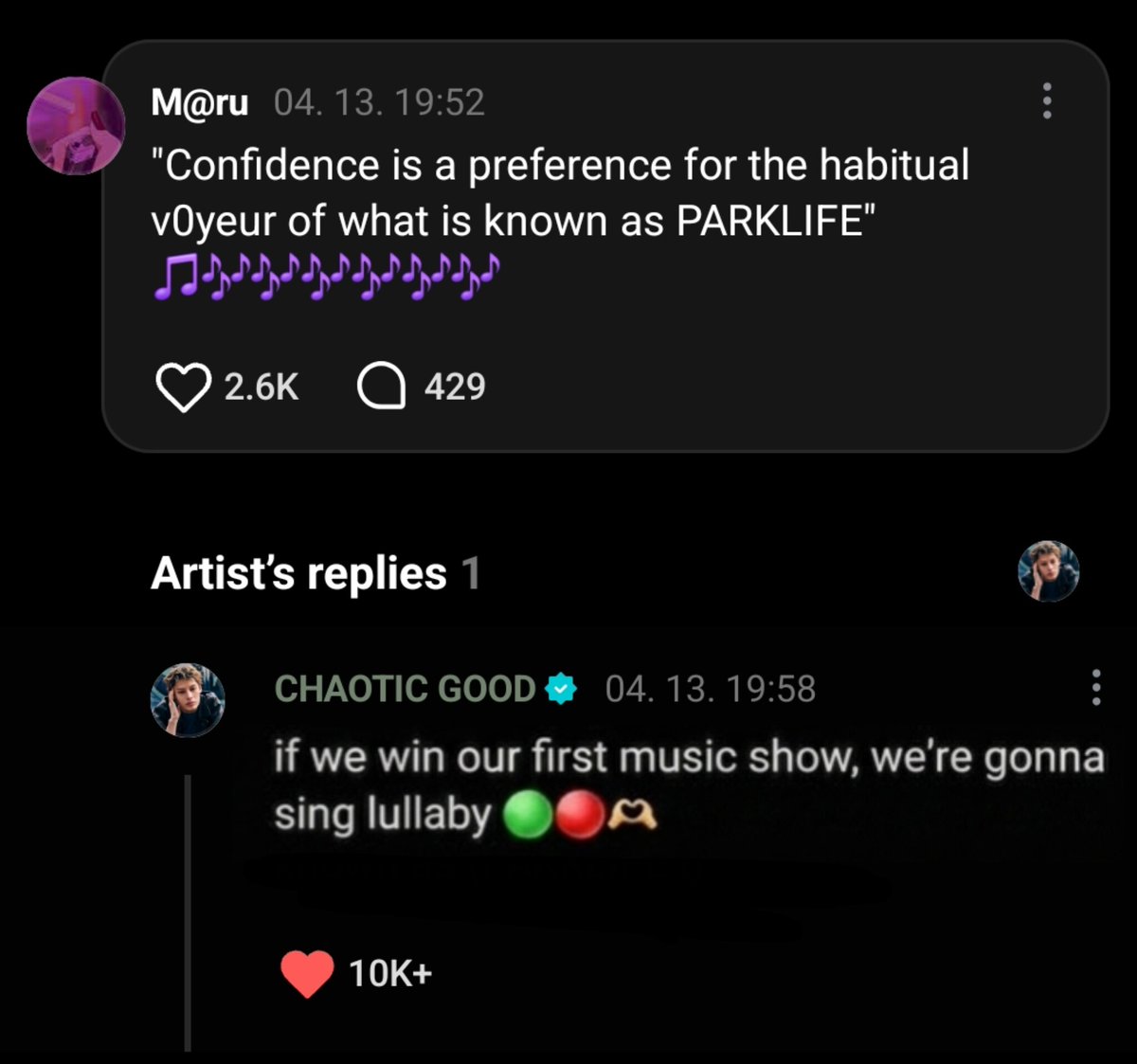 eomcoertis's tweet photo. COERS?!?! 🚨😭 JAMES WEVERSE UPDATE!!! 

🦅: If we win our first music show, we're gonna sing lullaby 🟢🔴🫶

?!?!? LETS VOTE NOW OMG WE ONLY HAVE LESS THAN 1 HOUR 💀 AND WE DROPPED TO #2 
https://t.co/Pi30Pq16GC

#CORTIS #코르티스 https://t.co/1U7WJXGvER