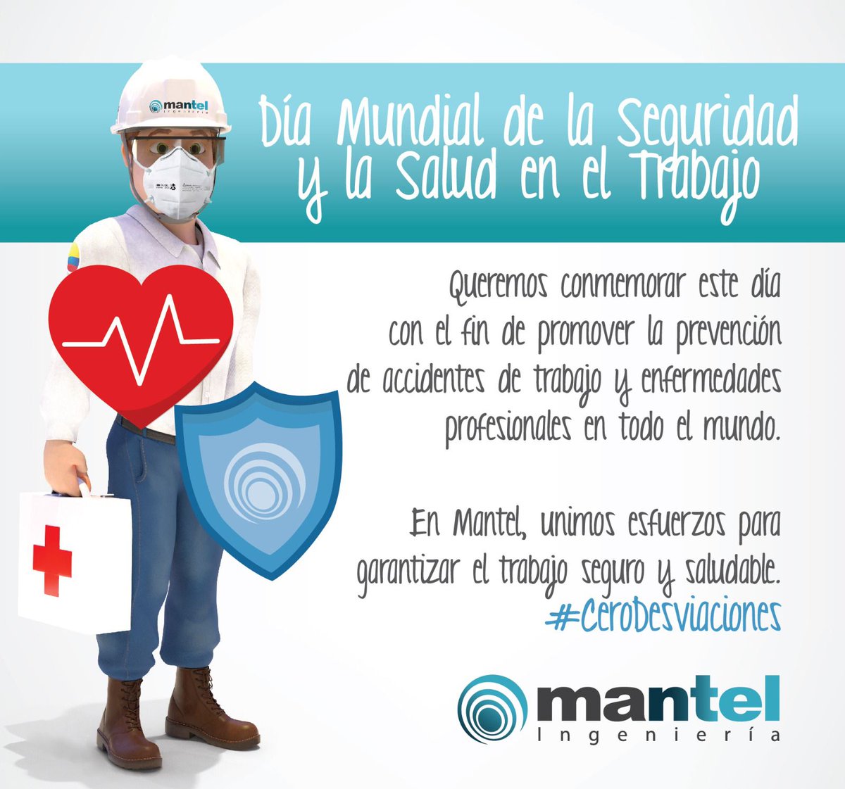 MantelGroupLLC's tweet photo. Día Mundial de la Seguridad y Salud en el Trabajo.

La forma en que organizamos, lideramos y vivimos el trabajo impacta directamente en la salud, la seguridad y el bienestar de todos. 
Construyamos juntos espacios de trabajo más seguros, justos y humanos🩵.

#IngenieríaBienHecha https://t.co/9DFZutpul7