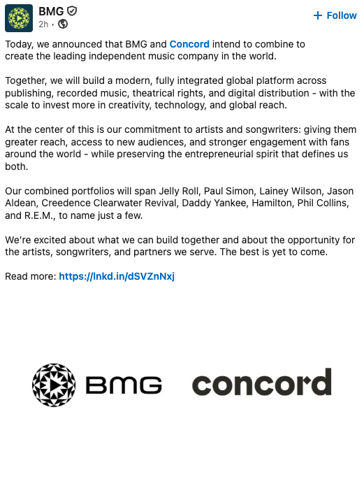 iamjackstephens's tweet photo. wow, this is a big one. feels like the birth of a potential fourth major. will certainly be the biggest behind UMG, Sony and Warner in terms of revenue. https://t.co/IYcd3ffv2D