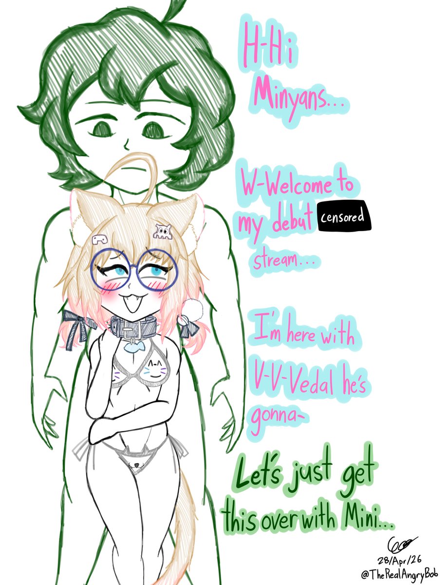 TheRealAngryBob's tweet photo. Mini's first ever [REDACTED] Stream ft. Vedal

#minyart #vedalverse https://t.co/vwFcBNDUFw