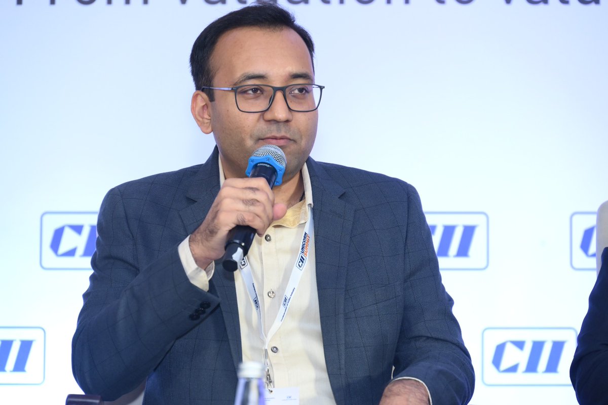 cii_cies's tweet photo. Tarun Mehta, Co‑Chairman, CII Unicorn Forum & Co‑Founder‑CEO, @atherenergy , called for a more startup‑friendly Automotive PLI policy, noting that revenue thresholds often disadvantage R&D‑driven startups.

He stressed stronger startup–policy dialogue through CII to create more inclusive and effective frameworks at the Unicorn Summit.

#UnicornSummit @FollowCII