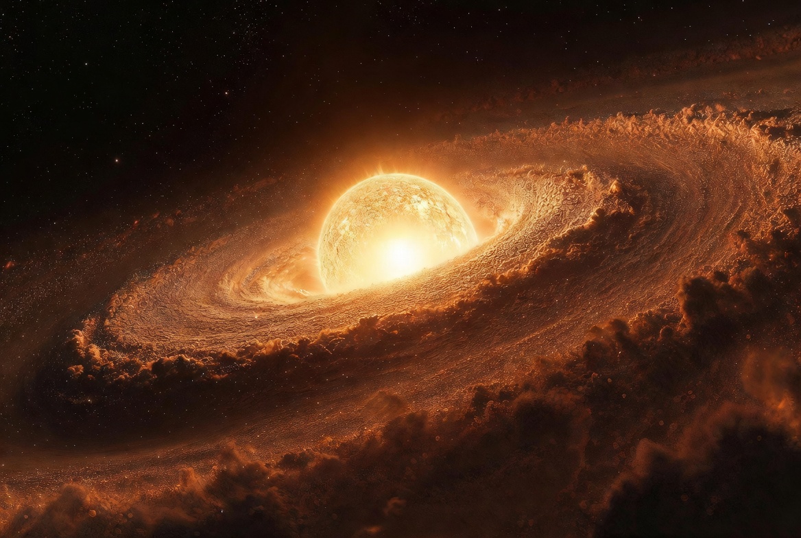 AIStuffAI's tweet image. #Space #Solarsystem #AI #3DArt #Astronomy #AISAI #Planet #Formation #Sun #Deep #DeepSpace

Planets form through a process called accretion inside a protoplanetary disk — a rotating disk of gas and dust surrounding a young star.

A young star surrounded by a disk of gas and fine