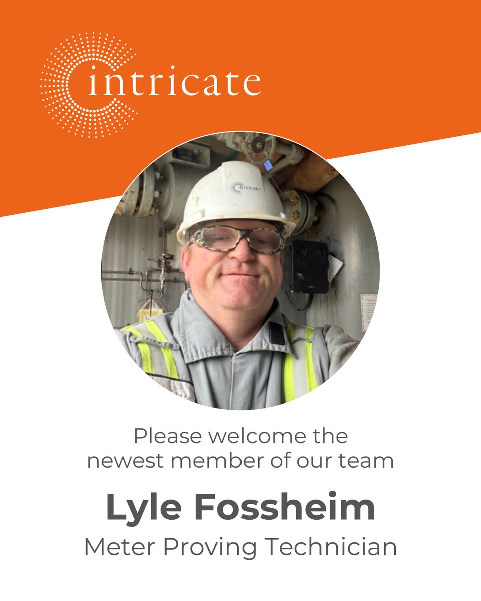 Intricate_Group's tweet image. Welcome Lyle Fossheim to Intricate Group as a Proving Technician with our IFS team in Edson. With field operator and pipefitter experience, he brings strong hands-on expertise. He’s most excited about the people and team. Glad to have you, Lyle.

#NewHire #IntricateGroup #IFS