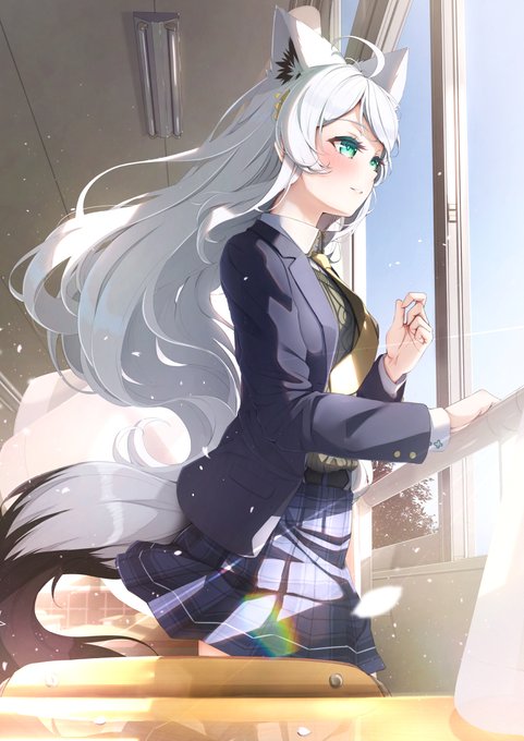 窓際の白上フブキさん #絵フブキ