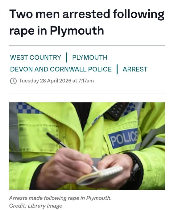 daveatherton's tweet photo. 🚨Breaking News🚨

Two Afghan men aged 19 and 31 have appeared in court charged with the rape of a woman in Plymouth in the early hours of Sunday. https://t.co/KNmM1wU53s