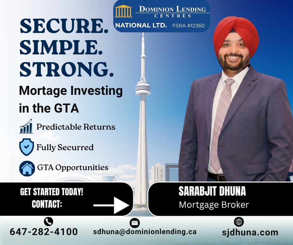 sarabjitdhuna's tweet image. Building something strong starts with the right strategy.
Simple approach. Secure direction. Consistent growth.
Ready to take the next step? Connect today.
Sarabjit Dhuna
Mortgage Broker
Call/Text: 647-282-4100
Email: sdhuna@dominionlending.ca
#SecureYourFuture  #wealthmindset