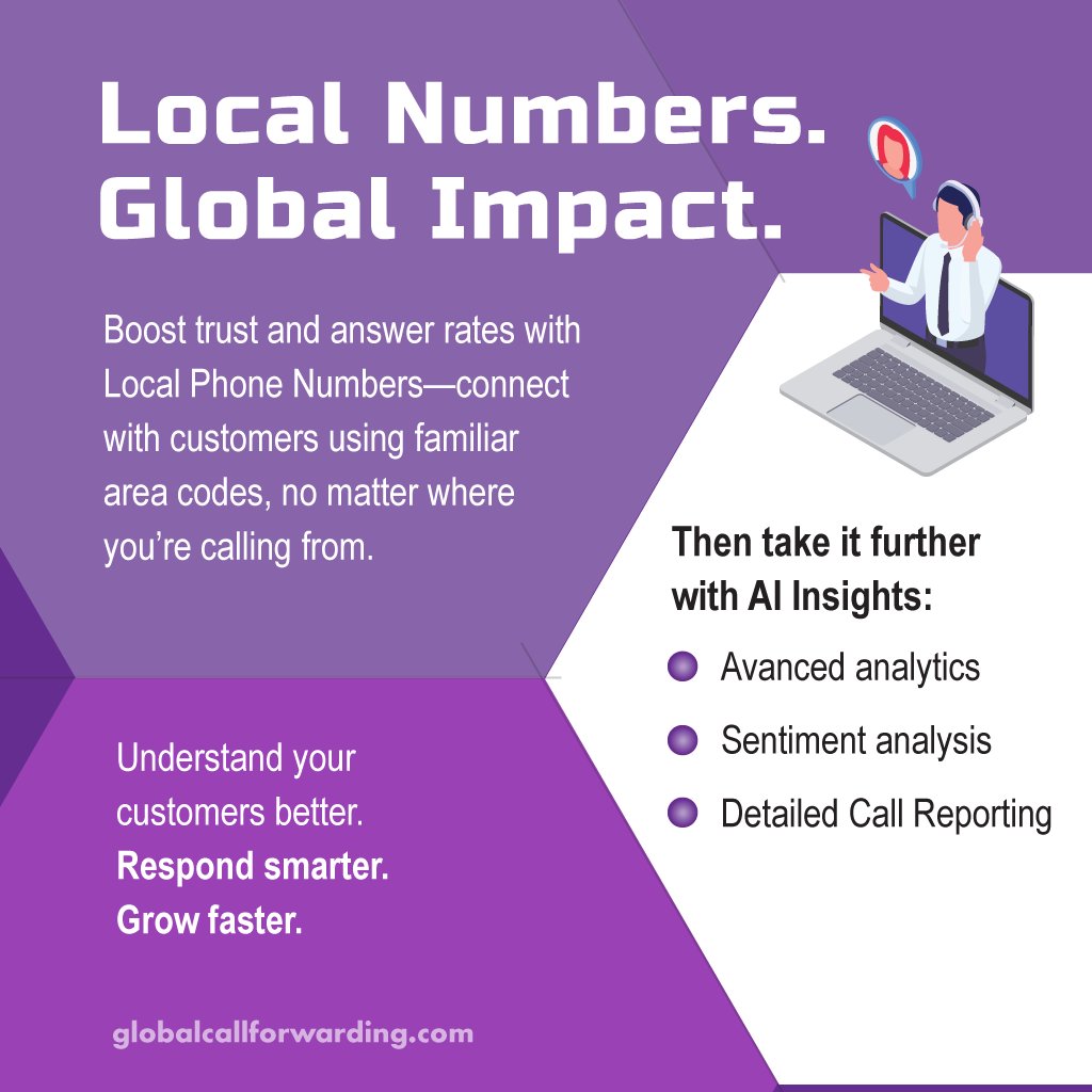 Getting the call is step one. Understanding it is where the value is.

Use local phone numbers alongside AI-powered insights to track call quality, trends, and outcomes — not just volume.

#localcalling #advancedanalytics #AIanalytics #callreports