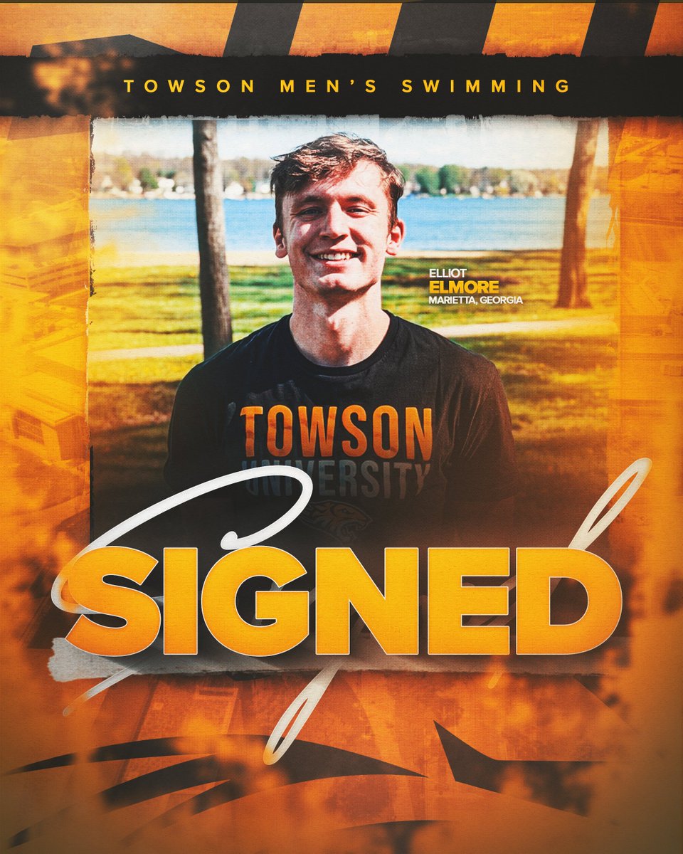 Towson_SWIMDIVE's tweet photo. Elliot Elmore is walking through the portal 🐯➕1️⃣

#GohTigers https://t.co/1y8SxYTWnt