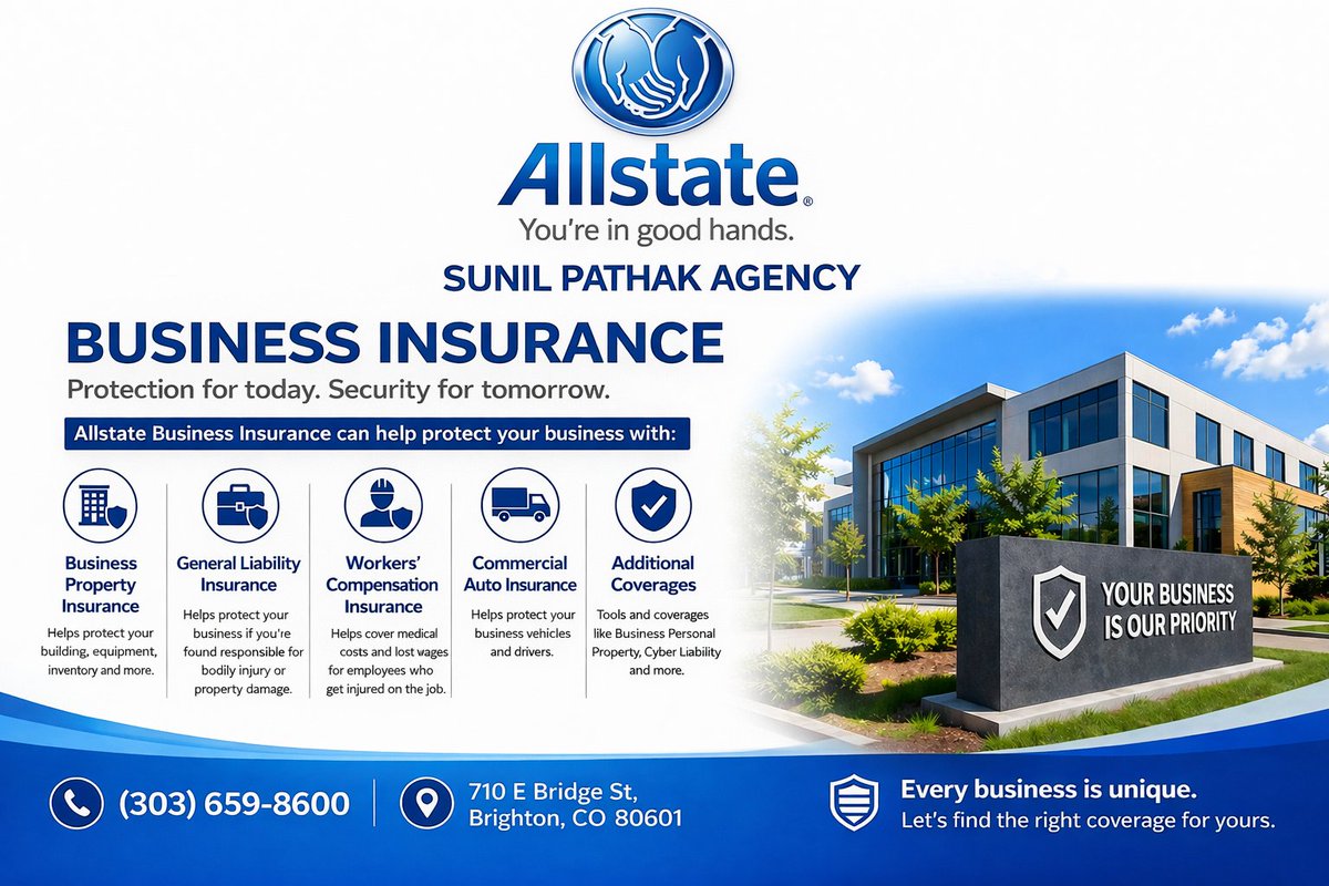 PathakAgency's tweet image. Your business is your dream-don't leave it to chance. 

From local startups to established Brighton landmarks, the Sunil Pathak Agency provides the comprehensive business insurance you need to protect your assets, employees, and future. 

#SunilPathakInsurance #Business #Allstate