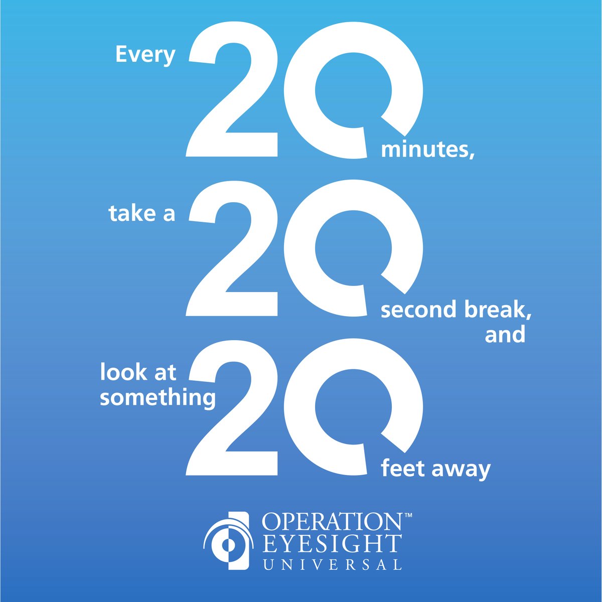 OpEyesight's tweet image. Staring at screens all day?

Try the 20–20–20 rule:
⌚ Every 20 min
👁️ look 20 ft away 
⏲️ for 20 seconds

A simple habit to reduce eye strain.

#EyeHealth #WorkplaceWellbeing #DigitalWellness