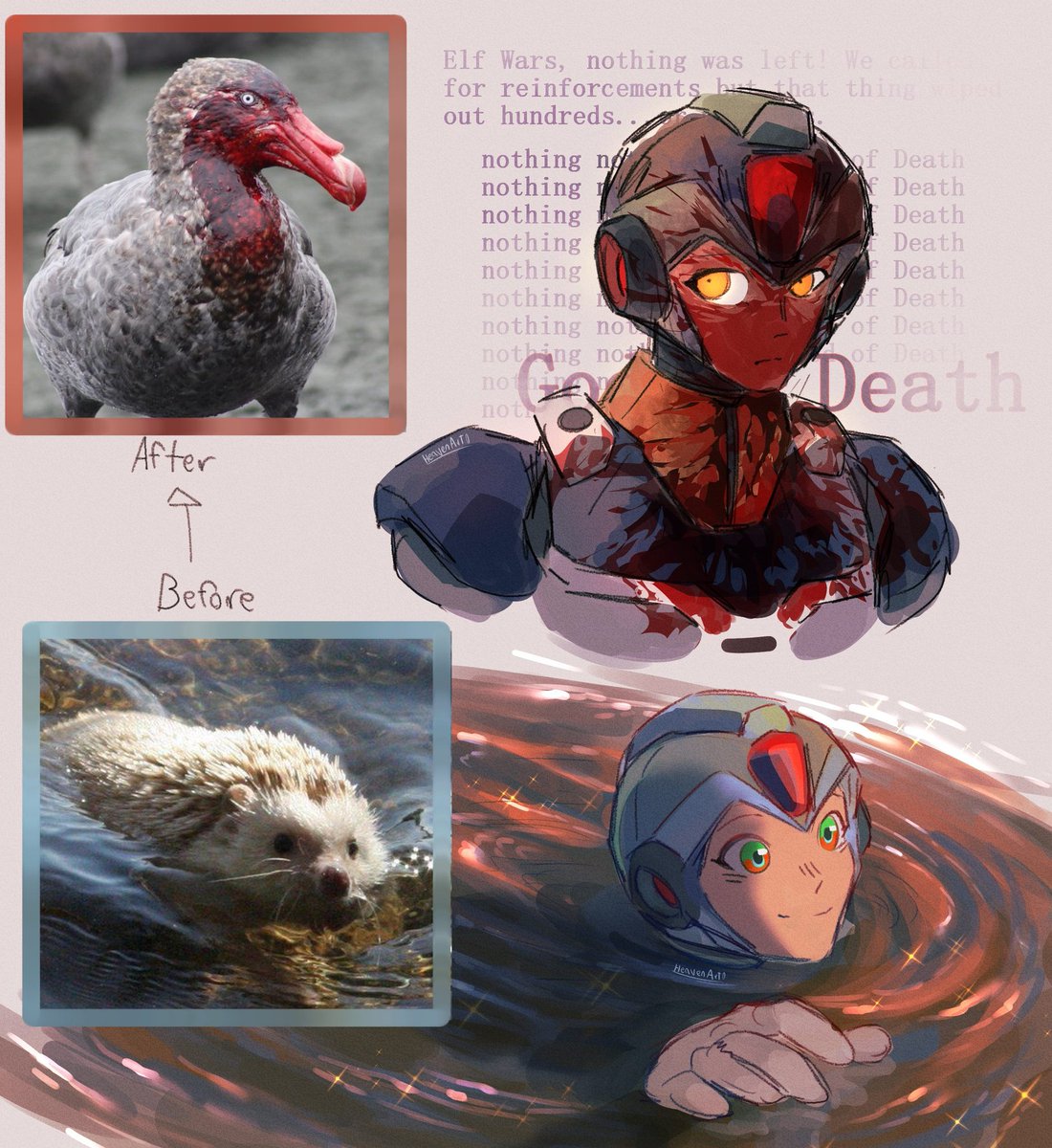 Heavensadi's tweet image. "Things have changed and you are not the same anymore"
[AU/sketches]
Something happened during the war; it only took one bad day for everything to end...
#megamanx #artwork #sketchart