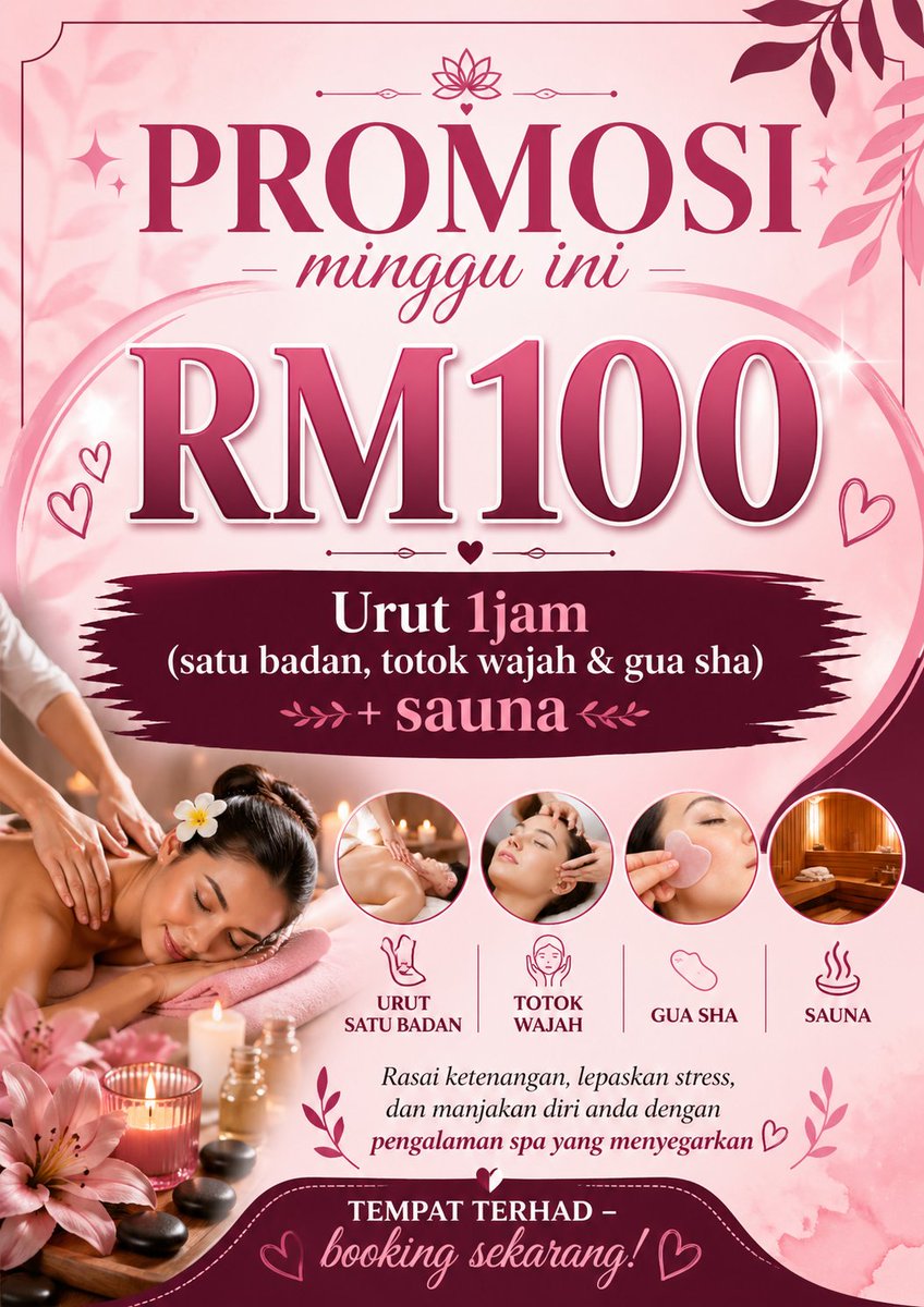 Mrs71na7ang's tweet photo. Harga promosi still valid sampai hari ahad ni. So come book your slot. Yang nak belanja crush pun boleh ya 😌

Area KL &amp; Selangor shj. https://t.co/8K95bc0R3Z