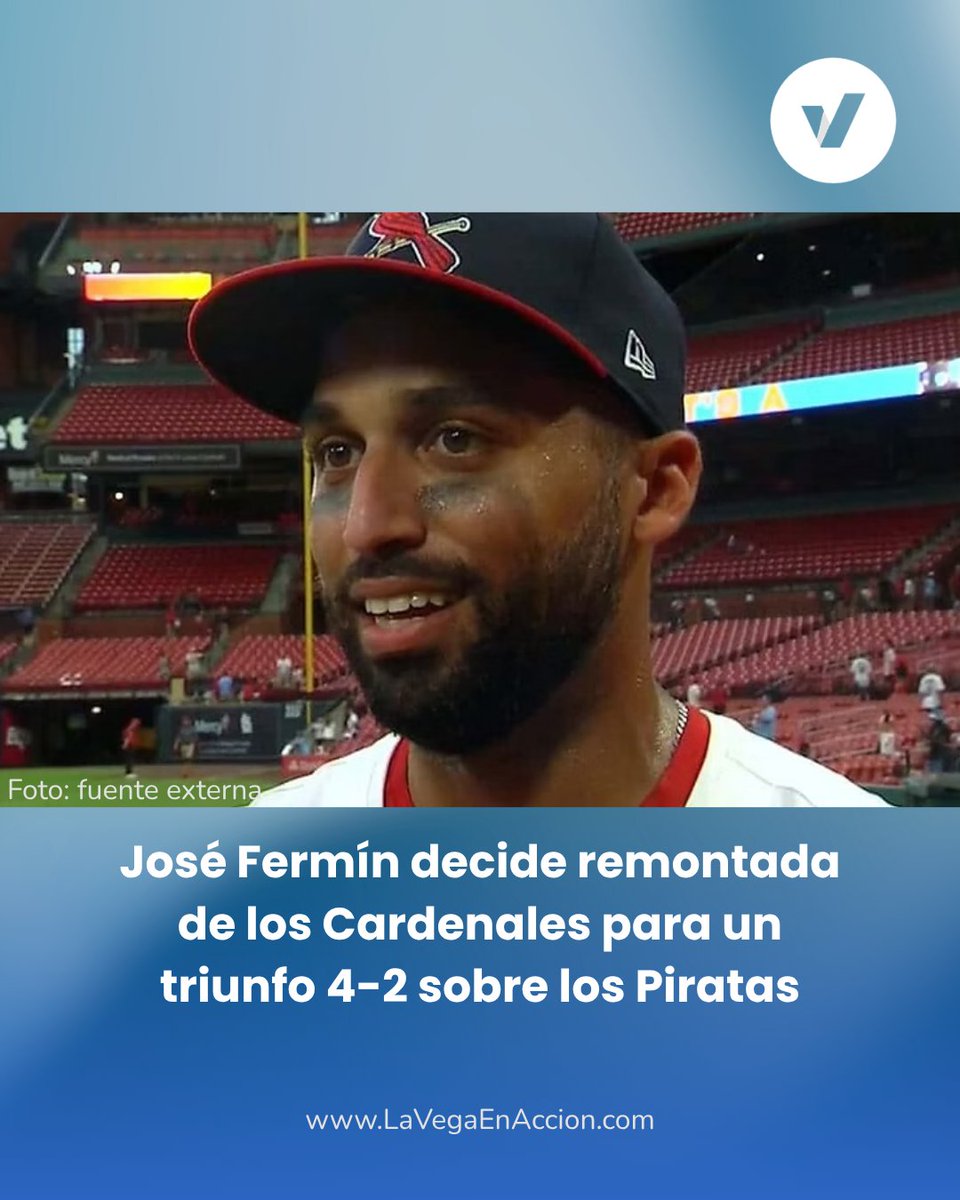 LaVega_enAccion's tweet image. Los Cardenales de San Luis remontaron 4-2 ante los Piratas de Pittsburgh en la novena, con doble decisivo de José Fermín y salvamento de George Soriano.

#MLB
#Béisbol
#Cardenales
#Piratas 

 🌐  lavegaenaccion.com