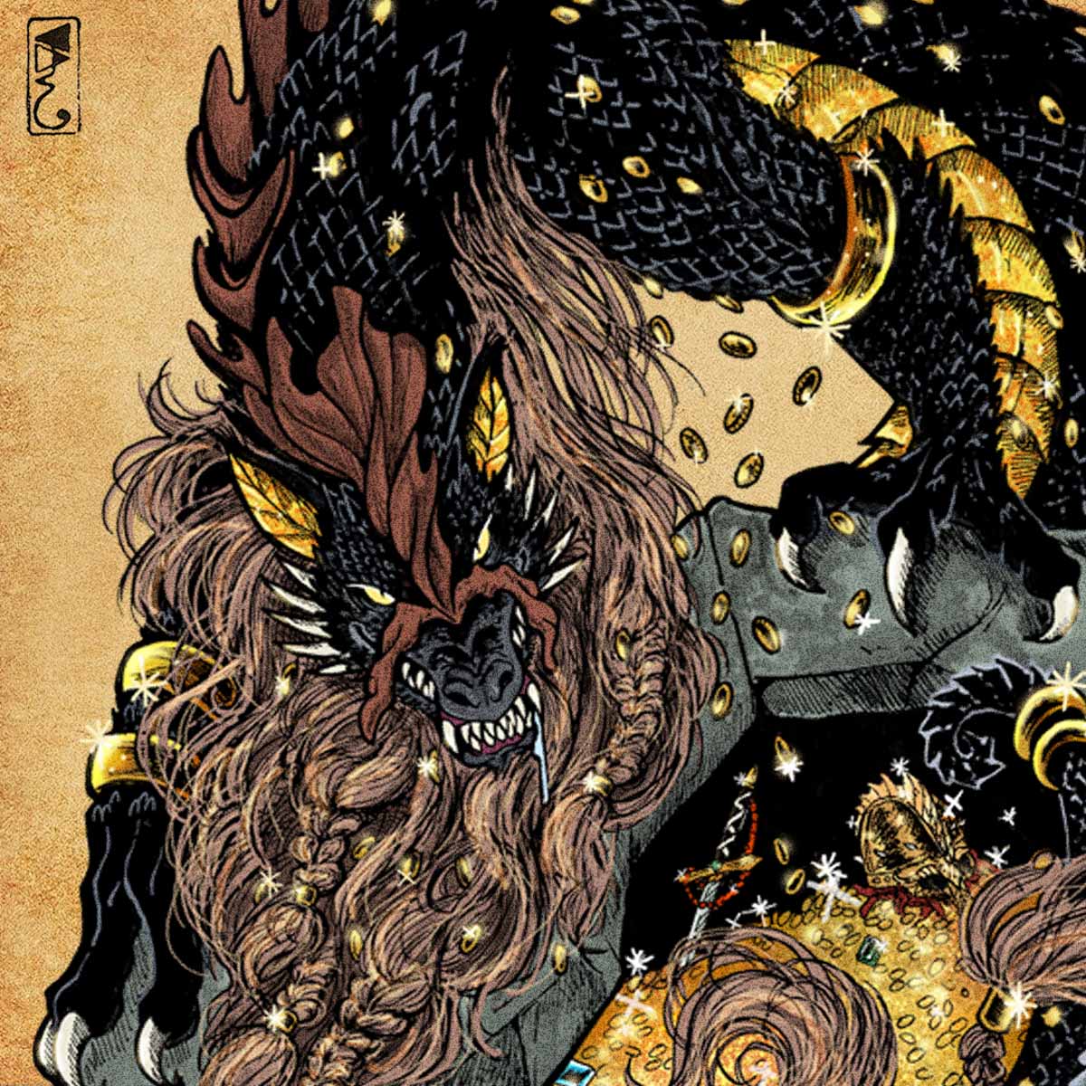 Ferenike_ink's tweet photo. 🌿[Comisión] El dragón Fafnir, para el video "Fafnir, Padre de Dragones" en el canal "Ardabor- Grimorios y Bestiarios" del mago-youtuber Eidan (@Ardabor1)
https://t.co/fIUdUtyYKo

#mitologia #mitosnórdicos
#ilustracionfantastica #ilustrationart #bestiario #dragon #artefantastico https://t.co/9Bdd14qiVB