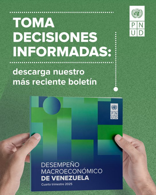 PNUDVenezuela's tweet photo. Reducir la brecha entre ingresos y necesidades es un objetivo que involucra a todos los sectores: público, privado y sociedad civil.

Conocer los desafíos y las oportunidades es clave para construir una economía inclusiva.

Descarga #BoletinMacroeconómico: https://t.co/cI8CAEEB5c https://t.co/kP4EGWfkp0