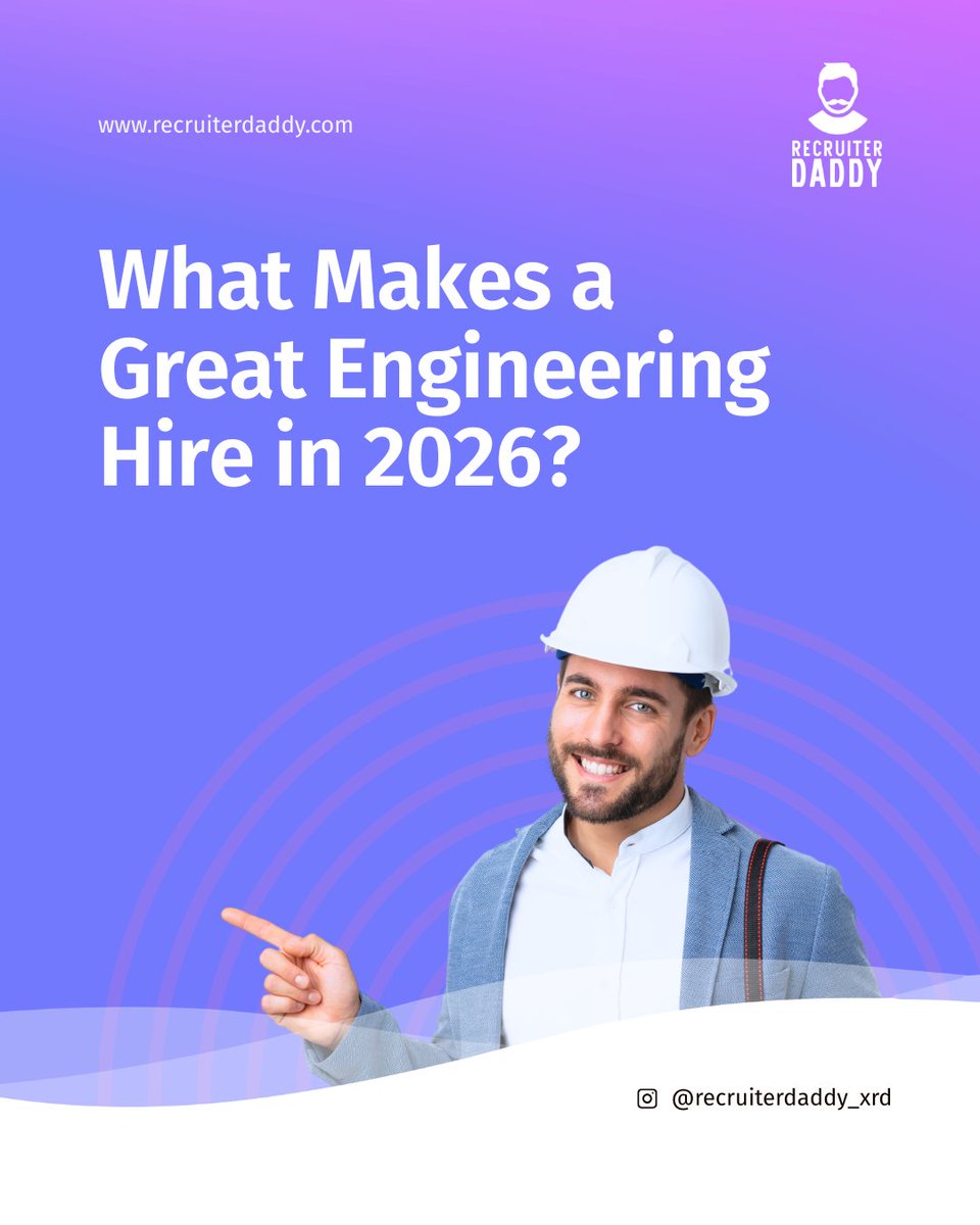XRDTOKEN's tweet image. In 2026, a great engineering hire isn’t just technical, they’re adaptable, digital-savvy, and sustainability-focused. 🚀
Read how: recruiterdaddy.com/what-makes-a-g…

#EngineeringJobs #SmartHiring #Engineering2026 #TalentTrendsAU #FutureOfWork