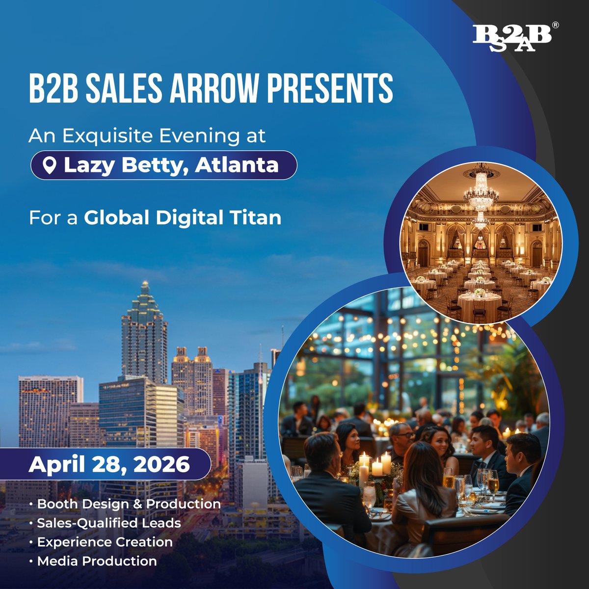 B2B_SalesArrow's tweet image. B2B Sales Arrow had the privilege of supporting a 𝗚𝗹𝗼𝗯𝗮𝗹 𝗗𝗶𝗴𝗶𝘁𝗮𝗹 𝗧𝗶𝘁𝗮𝗻 𝘄𝗶𝘁𝗵 𝗰𝗼𝗺𝗽𝗹𝗲𝘁𝗲 𝗲𝗻𝗱-𝘁𝗼-𝗲𝗻𝗱 𝗲𝘃𝗲𝗻𝘁 𝘀𝗼𝗹𝘂𝘁𝗶𝗼𝗻𝘀 𝗳𝗼𝗿 𝘁𝗵𝗲𝗶𝗿 𝗕𝗮𝗻𝗸 𝗧𝗲𝗰𝗵𝗻𝗼𝗹𝗼𝗴𝘆 𝗠𝗲𝗲𝘁𝘂𝗽

#CorporateEvents #B2BEvents #EventExerience