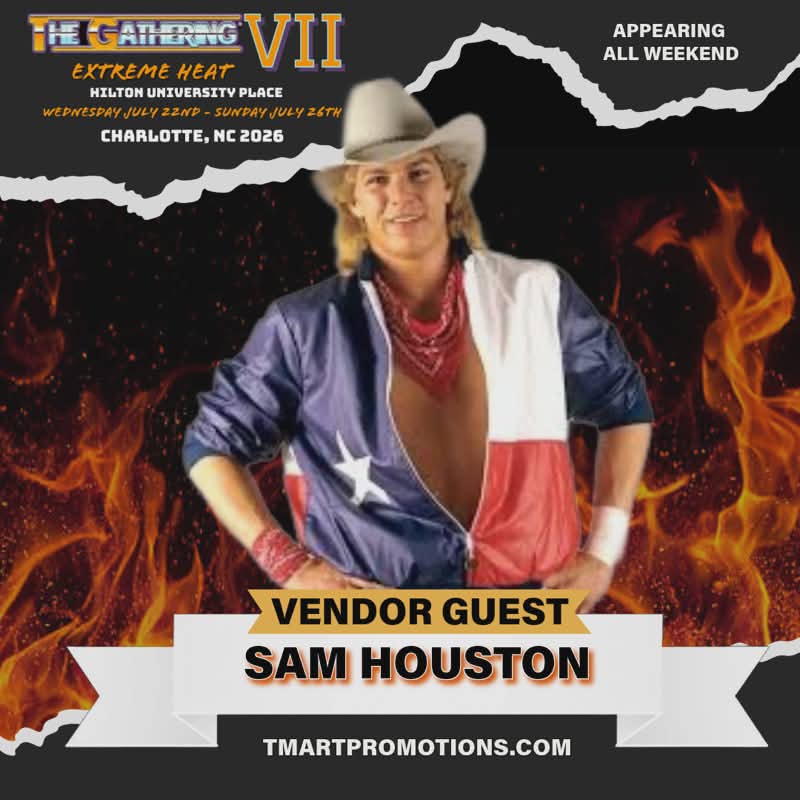 SamHoustonBrand's tweet photo. Hey y'all! Come see me at The Gathering 7!!
July 22 - 26, 2026
Hilton University Place
Charlotte, North Carolina
I'll be there all weekend signing autographs and taking photos with fans.
Join us in Charlotte and grab your tickets at https://t.co/GCG6IoO6QV https://t.co/kxPz6X7SJI