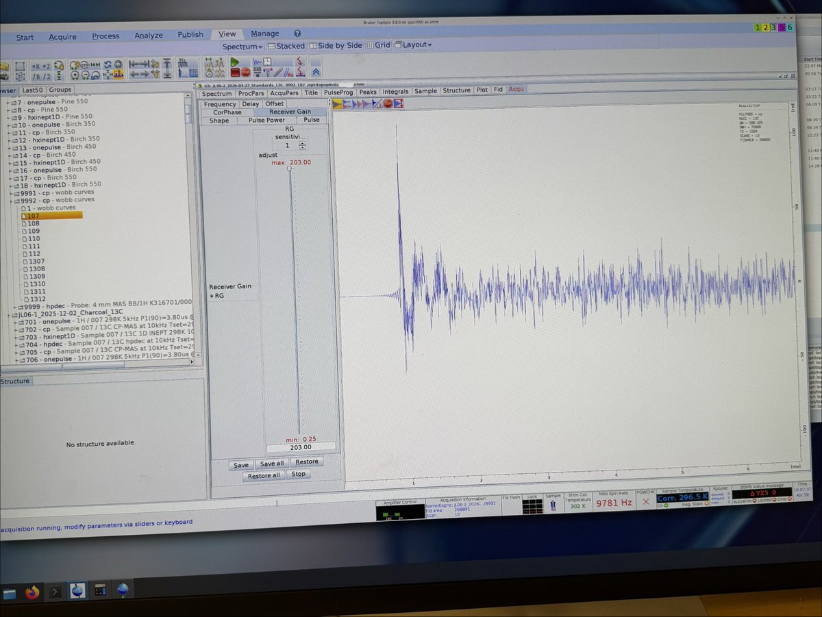 battlabdoc's tweet photo. Back on my shit (running conductive samples in the NMR) https://t.co/q7ScyGgWvQ