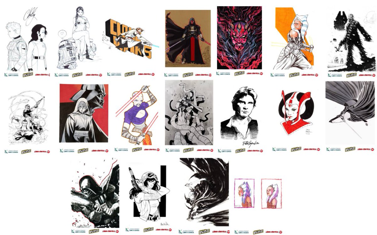 SWLibriComics's tweet image. Would you like to celebrate the #StarWarsDay with some original art? 
We have partnered again with Linea Cinetica for our yearly charity auction, selling 18 sketches from italian artists (see list)! All proceeds will be donated to UGI - Italian Parents Union against child tumors