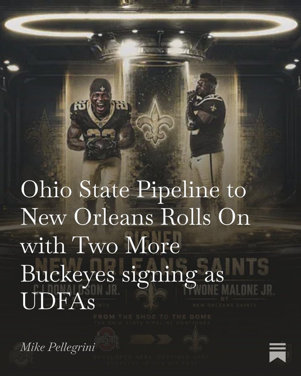MIKE_CAVS_UK's tweet image. Ohio State Pipeline to New Orleans Rolls On with Two More Buckeyes signing as UDFAs

mikecavsuk.substack.com/p/ohio-state-p… #GOBUCKS