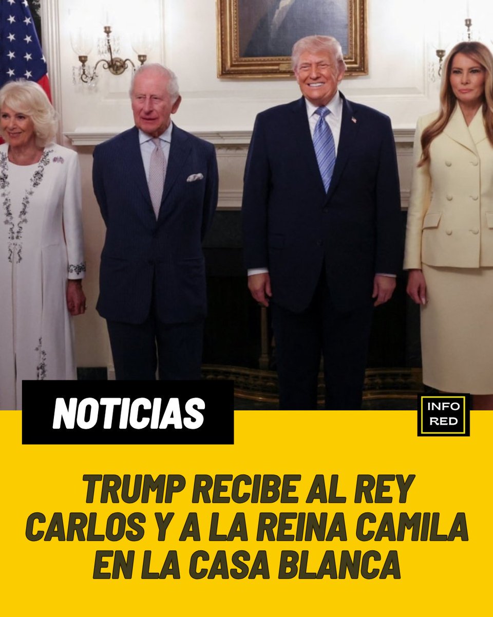 Infored_ecuador's tweet image. El presidente de Donald Trump recibió este lunes en la Casa Blanca al rey Carlos III y a la reina Camila en el inicio de una visita de Estado que se extenderá del 27 al 30 de abril de 2026. 
#CasaBlanca #DonaldTrump #ReyCarlosIII
                 instagram.com/p/DXraK1NDkmO/…