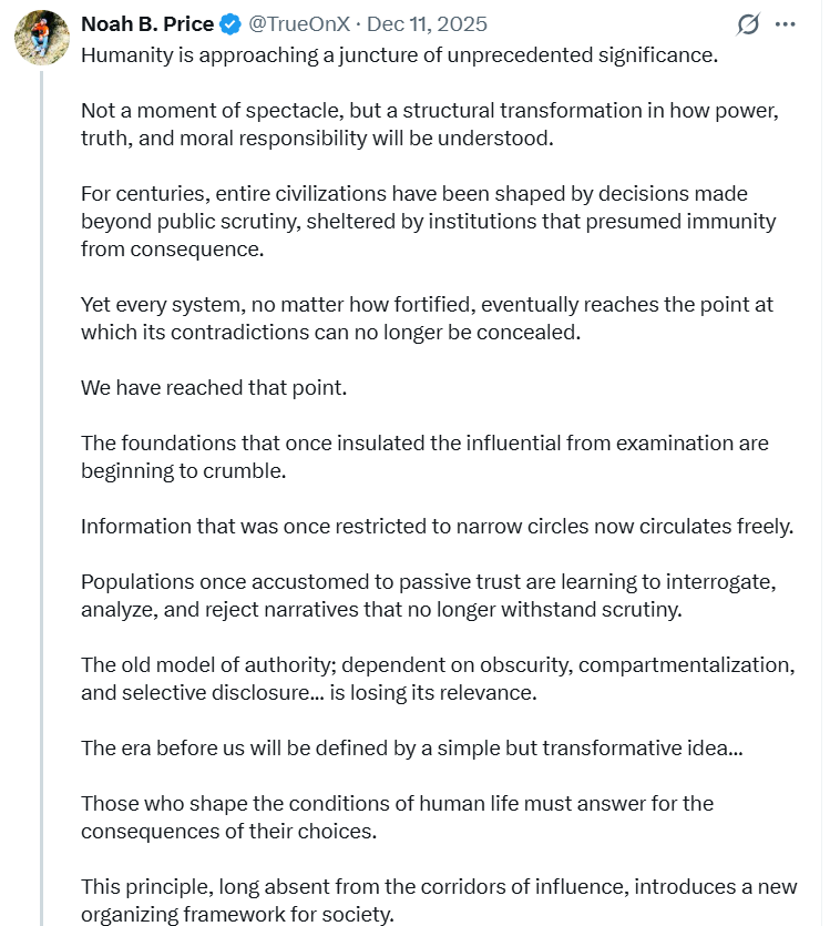 GoogleExpertUK's tweet image. Every system, no matter how fortified, eventually reaches point at which its contradictions can no longer be concealed.
We have reached that point.
The foundations beginning to crumble.
@TrueOnX
x.com/GoogleExpertUK…
x.com/GoogleExpertUK…
#socent✝️#media🧩