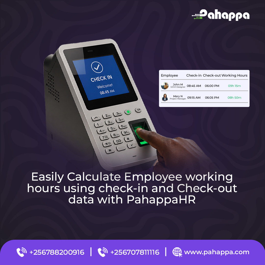 PahappaLtd's tweet image. Accurately track employee working hours from check-in to check-out using PahappaHR.

Visit pahappa.com/hr-management/ to schedule a free demo today!

#humanresource #pahappaHR #pahappa
