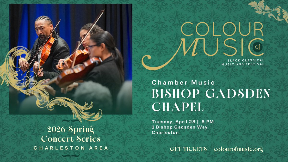 Colour_of_Music's tweet photo. TODAY! 6pm. Join us for an unforgettable evening as we take the stage at the beautiful Bishop Gadsen Chapel. 

Experience the power and precision of this incredible ensemble in one of Charleston's most serene settings.

Free admission: Ticket required.
https://t.co/v8h2iXBNrV https://t.co/uTfoRaSulb